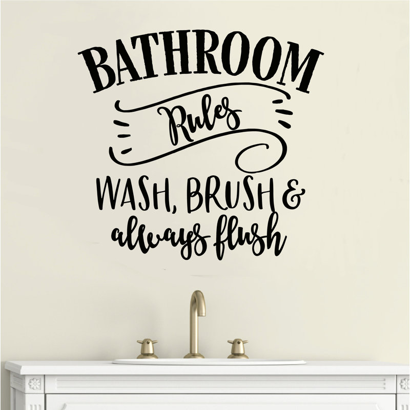 Winston Porter Bathroom Rules Letters Words Home Wall Decals Wayfair